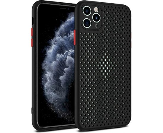 Fusion Breathe Case Silikona Aizsargapvalks Priekš Apple iPhone 7 / 8 / SE 2020 Melns