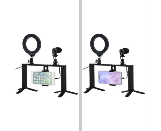 Puluz Dual Handle Vlog kit with LED lamp and microphone Smartphone  PKT3028 PKT3028 Citi kameru aksesuāri 