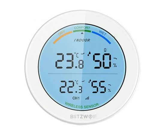 (Ir veikalā) BlitzWolf BW-WS01 bezvadu meteoroloģiskā stacija (white)