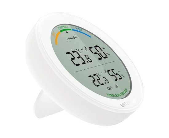 (Ir veikalā) BlitzWolf BW-WS01 bezvadu meteoroloģiskā stacija (white)