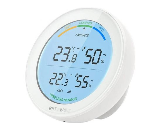 (Ir veikalā) BlitzWolf BW-WS01 bezvadu meteoroloģiskā stacija (white)