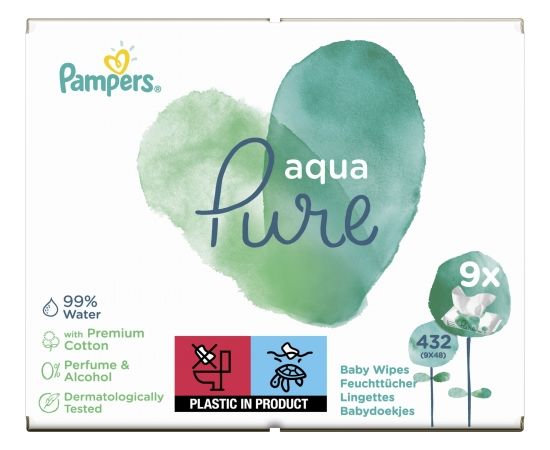 Pampers Chusteczki Aqua Pure 9 x 48 szt. (432 szt.)