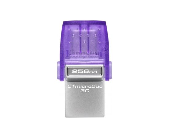 Kingston DataTraveler DT Micro Duo 3C 256 GB, USB Type-C and Type-A, Purple