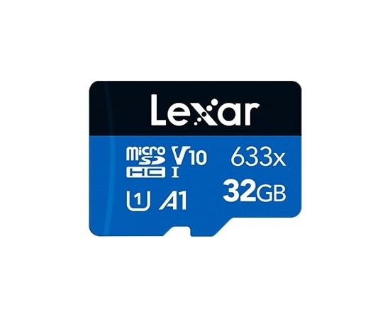 Lexar 32GB, microSDHC, Flash memory class UHS-I Class 10, Adapter