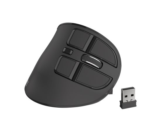 Natec Vertical Mouse Euphonie Wireless, Black, Optical