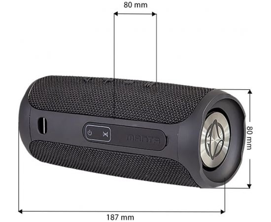 Portable Bluetooth speaker Manta SPK130GOBK, black