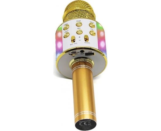 Karaoke microphone with speaker Manta MIC21PKL, gold