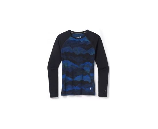 Smartwool Termo krekls SW WS Classic Thermal Merino Base Layer Pattern Crew L Blueberry Hill Mountain Scape Termoveļa
