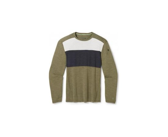 Smartwool Termo krekls SW MS CLASSIC Thermal Merino Base Layer Colorblock Crew S Winter Moss Heather Termoveļa