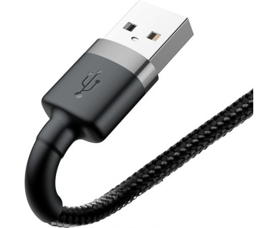 Baseus CALKLF-AG1 Nylon Прочный кабель Данных & Заряда USB-C QC3.0 2.4A на Lightning 0.5M Черный-Серый