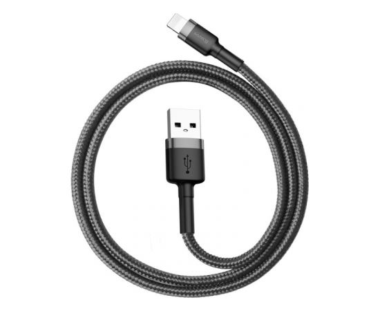 Baseus CALKLF-AG1 Nylon Прочный кабель Данных & Заряда USB-C QC3.0 2.4A на Lightning 0.5M Черный-Серый