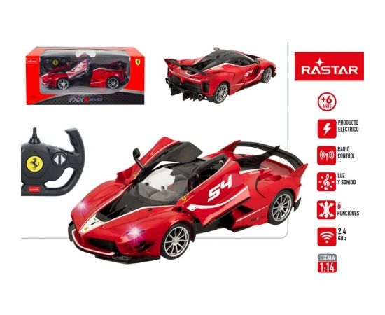 Rastar Radiovadāmā mašīna Ferrari FXX K EVO 1:14 6 virz., lukturi, durvji, baterijas, 6+ CB46352