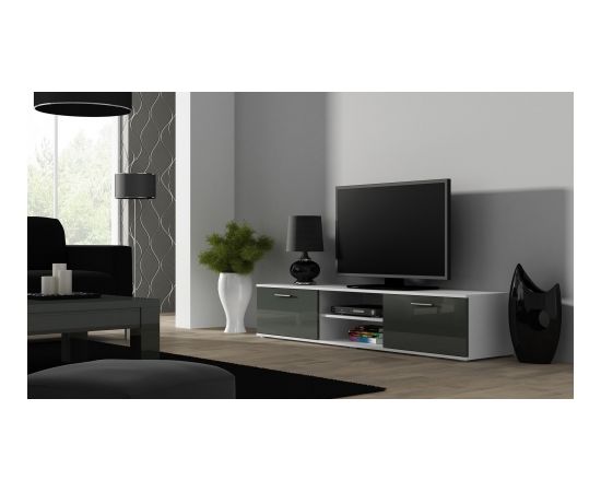 Cama Meble SOHO 4 set (RTV180 cabinet + 2x S1 cabinet + shelves) White/Grey gloss