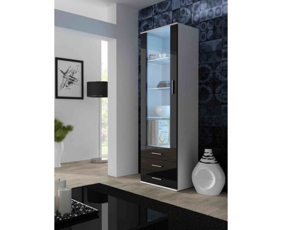 Cama Meble SOHO 4 set (RTV180 cabinet + 2x S1 cabinet + shelves) White/Black gloss