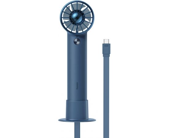 Baseus Flyer Turbine portable hand fan + USB-C cable (blue)