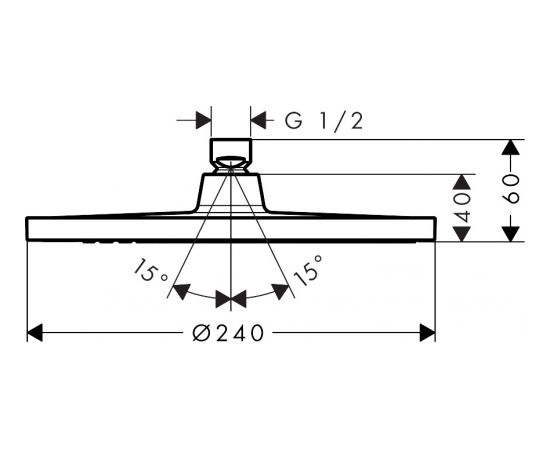 Hansgrohe dušas galva Crometta S 240 1jet, d=240 mm, hroms
