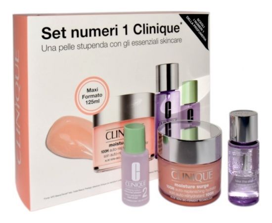 CLINIQUE SET (MOISTURE SURGE 100H 125ML+TAKE THE DAY OFF 50ML+CLARIFYAING LOTION)