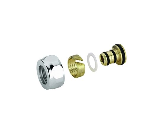 Carlo Poletti adapters daudzslāņu caurulei 16 x 2mm, 24-19, hromēts