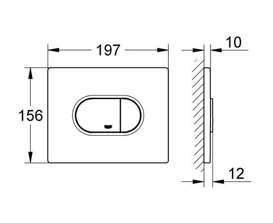 Grohe taustiņš Arena Cosmo duo, 197x156 mm, horizontāls, hroms