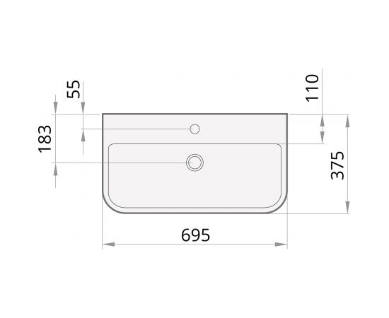 PAA izlietne Samba, 695x375 mm, balta
