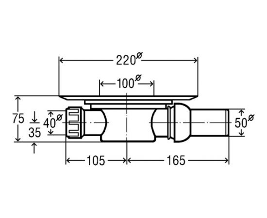 Viega traps 100x100mm DN50 horiz. (557119)#