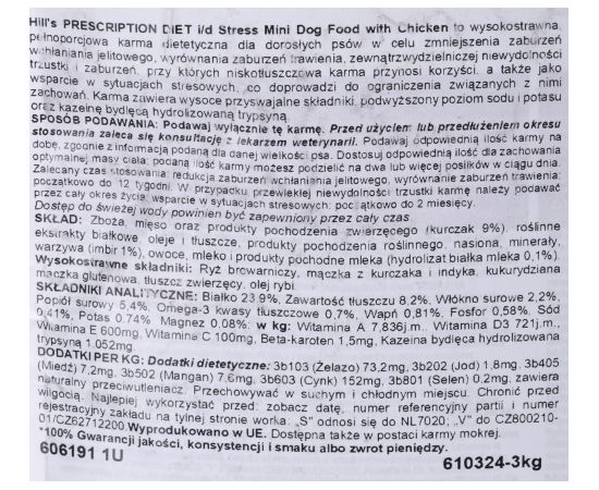 HILL'S Prescription Diet Mini i/d Stress Canine - dry dog food - 3kg