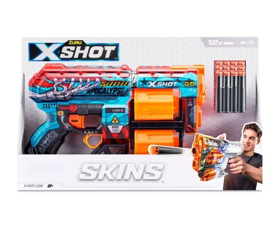 Пистолет с 12 порол. пулями, дальность до 27 метра X-Shot Skins ZURU 8 g+ CB46922