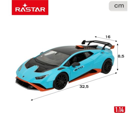 Rastar Radiovadāmā mašīna LAMBORGHINI HURACAN STO (blue) 1:14 6 virz., lukturi, durvji, kapots, baterijas, 6+ CB46978