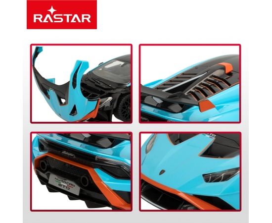 Rastar Radiovadāmā mašīna LAMBORGHINI HURACAN STO (blue) 1:14 6 virz., lukturi, durvji, kapots, baterijas, 6+ CB46978