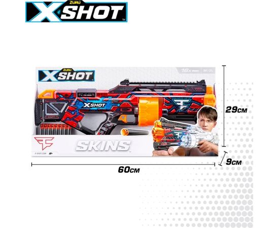 Пистолет с 16 порол. пулями, дальность до 27 метра X-Shot Skins ZURU 8 g+ CB46923