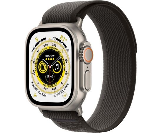 Apple Watch Ultra GPS + Cellular 49mm Titanium Case with Black/Gray Trail Loop - S/M