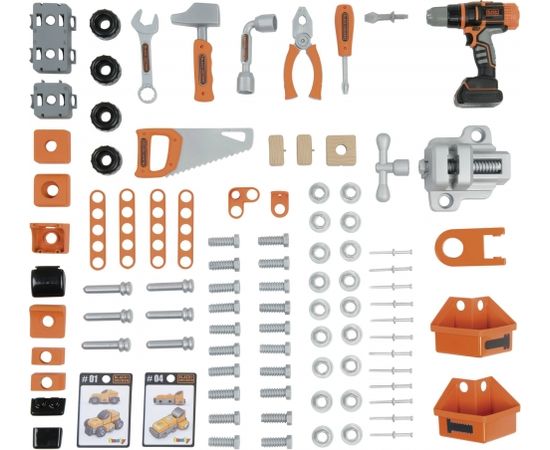 Darba galds Smoby BLACK+DECKER ar 75 aksesuāriem 79 cm 360702