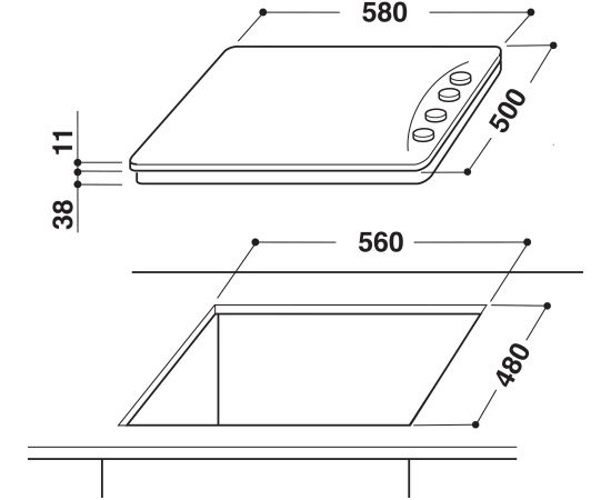 Built in Gāzes virsma Indesit PAAI642IXIEE Iebūvējama virsma - Gāzes