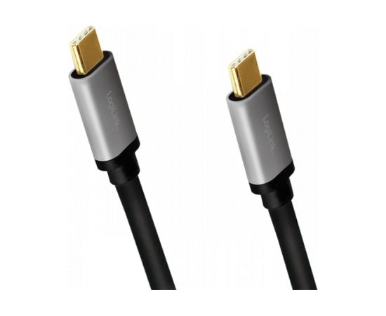 Logilink USB 3.2 Gen 2 cable, C/M to C/M, 4K/60Hz, PD,alu CUA0107 1 m, USB-C male, USB-C male