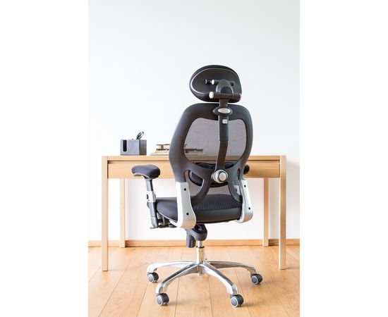 Mācību krēsls GAIOLA 67xS62xH116-126cm, sēdeklis un atzveltne: tīklveida, krāsa: melns