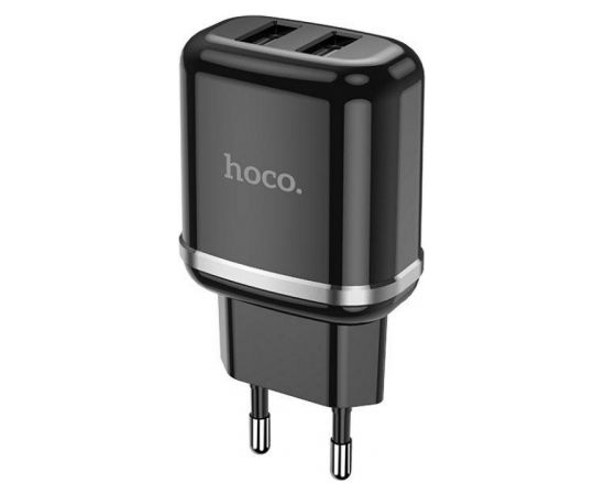 Usams Hoco N4 12W 2x USB 2.4A Зарядное устройство Универсальное для всех мобильных устройств Черный