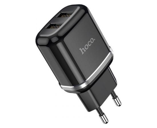 Usams Hoco N4 12W 2x USB 2.4A Зарядное устройство Универсальное для всех мобильных устройств Черный