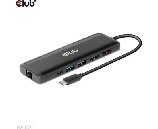 Club 3d CLUB3D USB Gen 1 Type-C 8-in-1 MST Dual 4K60Hz Display Travel Dock