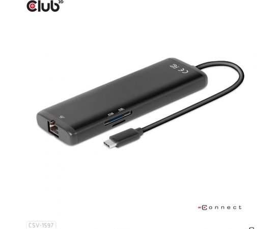 Club 3d CLUB3D USB Gen 1 Type-C 8-in-1 MST Dual 4K60Hz Display Travel Dock