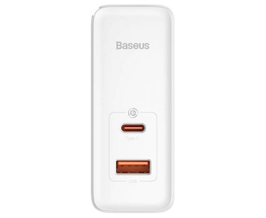 Baseus GaN5 Pro USB-C + USB wall charger, 100W  + 1m cable (white)