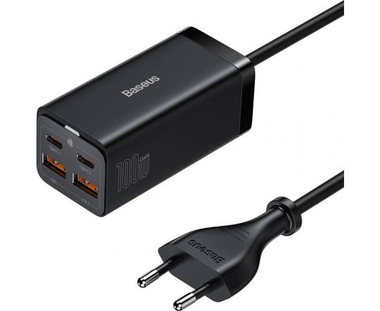 Baseus GaN3 Pro 2xUSB-C + 2xUSB wall charger, 100W (black)