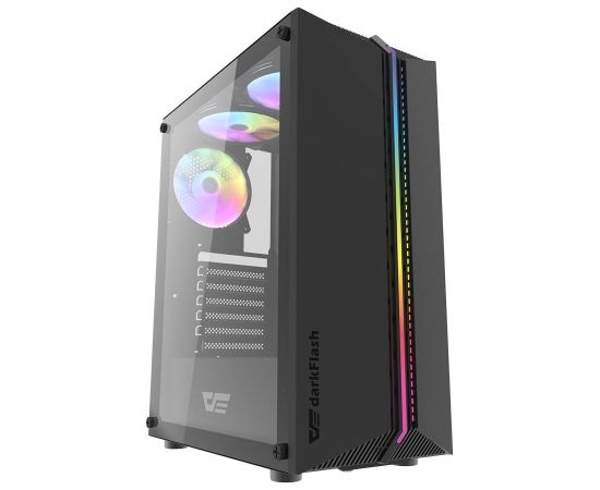 Darkflash DK151 computer case LED with 3 fan (black)