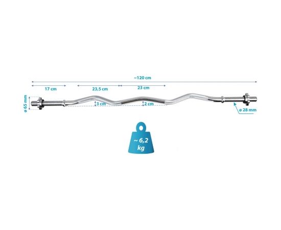 Liektais svara stienis 120 Cm ENERO FIT Fi28MM