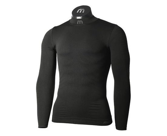 Mico Man Long Sleeves Mock Neck Shirt Extra Dry / Melna / L / XL