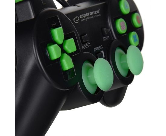 Esperanza EGG107G Gaming Controller Gamepad PC,Playstation 3 Analogue / Digital USB 2.0 Black/Green