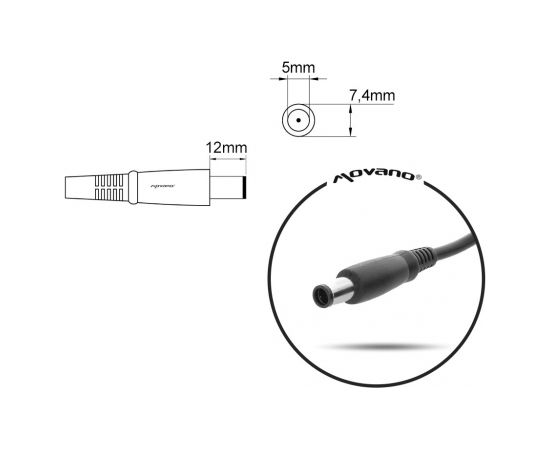 notebook charger mitsu 19.5v 3.33a (7.4x5.0 pin) - hp