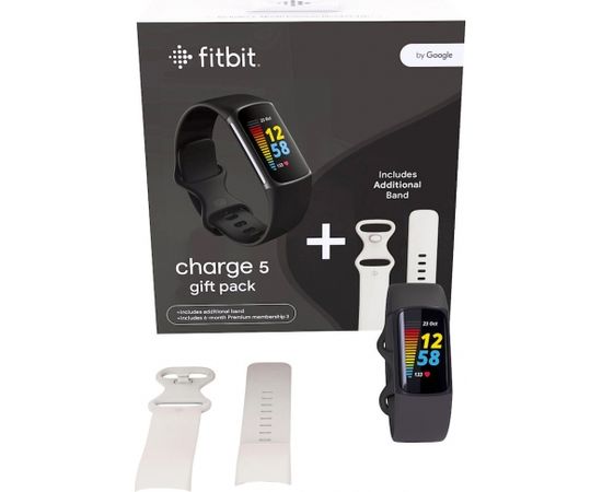 Fitbit Charge 5 Gift Pack, black/white