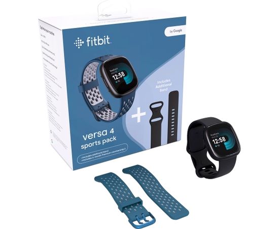 Fitbit Versa 4 Sports Pack, black/sapphire Smart-Watch Умные часы