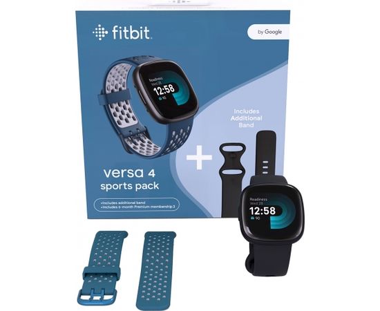 Fitbit Versa 4 Sports Pack, black/sapphire Smart-Watch Умные часы