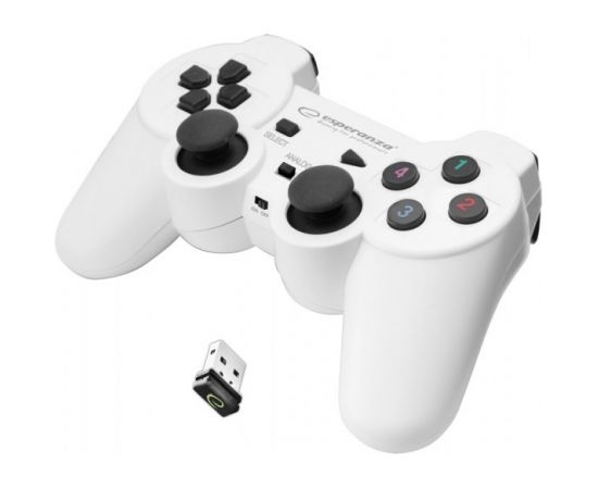 Esperanza EGG108W Gaming Controller Gamepad PC,Playstation 3 Analogue / Digital RF Black,White